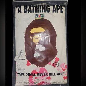 A BATHING APE Men's T-Shirt BAPE PUNCTUATION Pink New XL